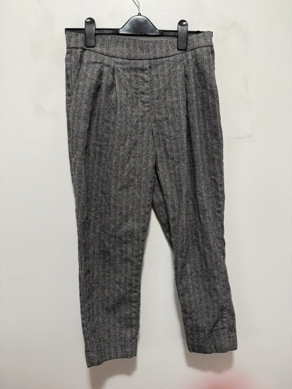 $198 Retail Babaton Atelier Wool Cashmere Pinstripe Crop Pants Size 6 - Picture 2 of 10